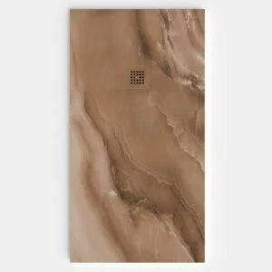 Base de duche em resina com textura de ardósia. Efeito mármore Donatello - moderno STONE 3D antiderrapante