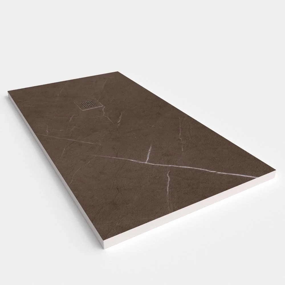 Base de duche em resina com textura de ardósia. Efeito mármore Emperador - moderno STONE 3D antiderrapante - Image 2