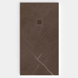 Base de duche em resina com textura de ardósia. Efeito mármore Emperador - moderno STONE 3D antiderrapante