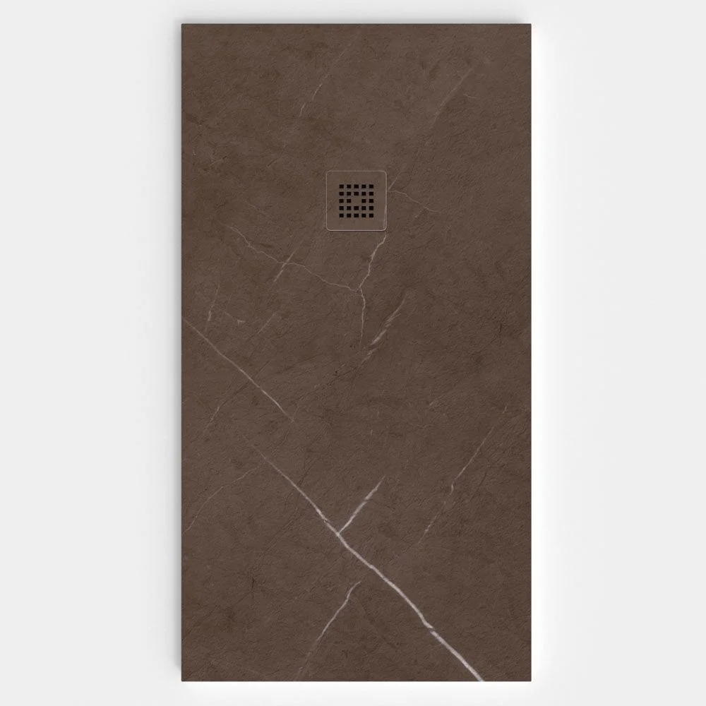 Base de duche em resina com textura de ardósia. Efeito mármore Emperador - moderno STONE 3D antiderrapante