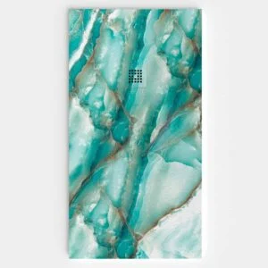 Base de duche em resina com textura de ardósia. Efeito mármore Green - moderno STONE 3D antiderrapante