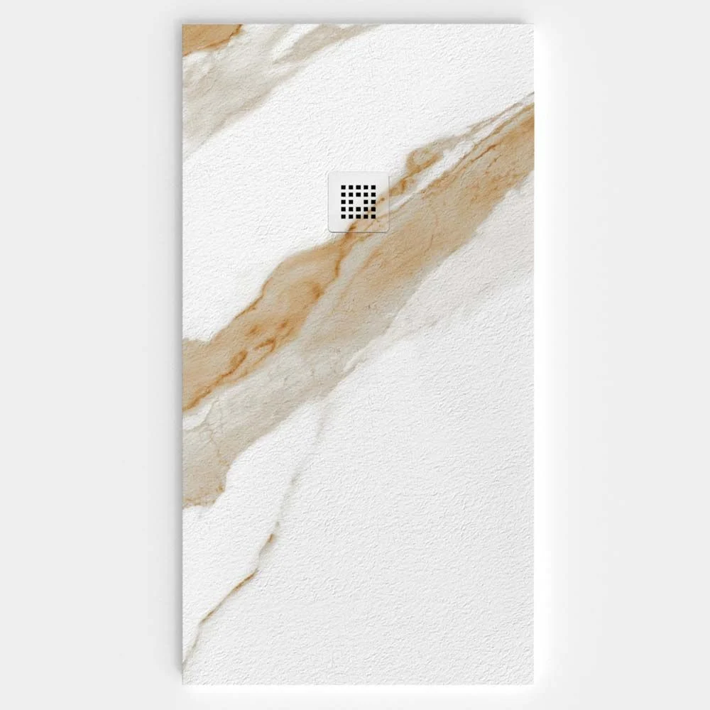 Base de duche em resina com textura de ardósia. Efeito mármore Pietra - moderno STONE 3D antiderrapante