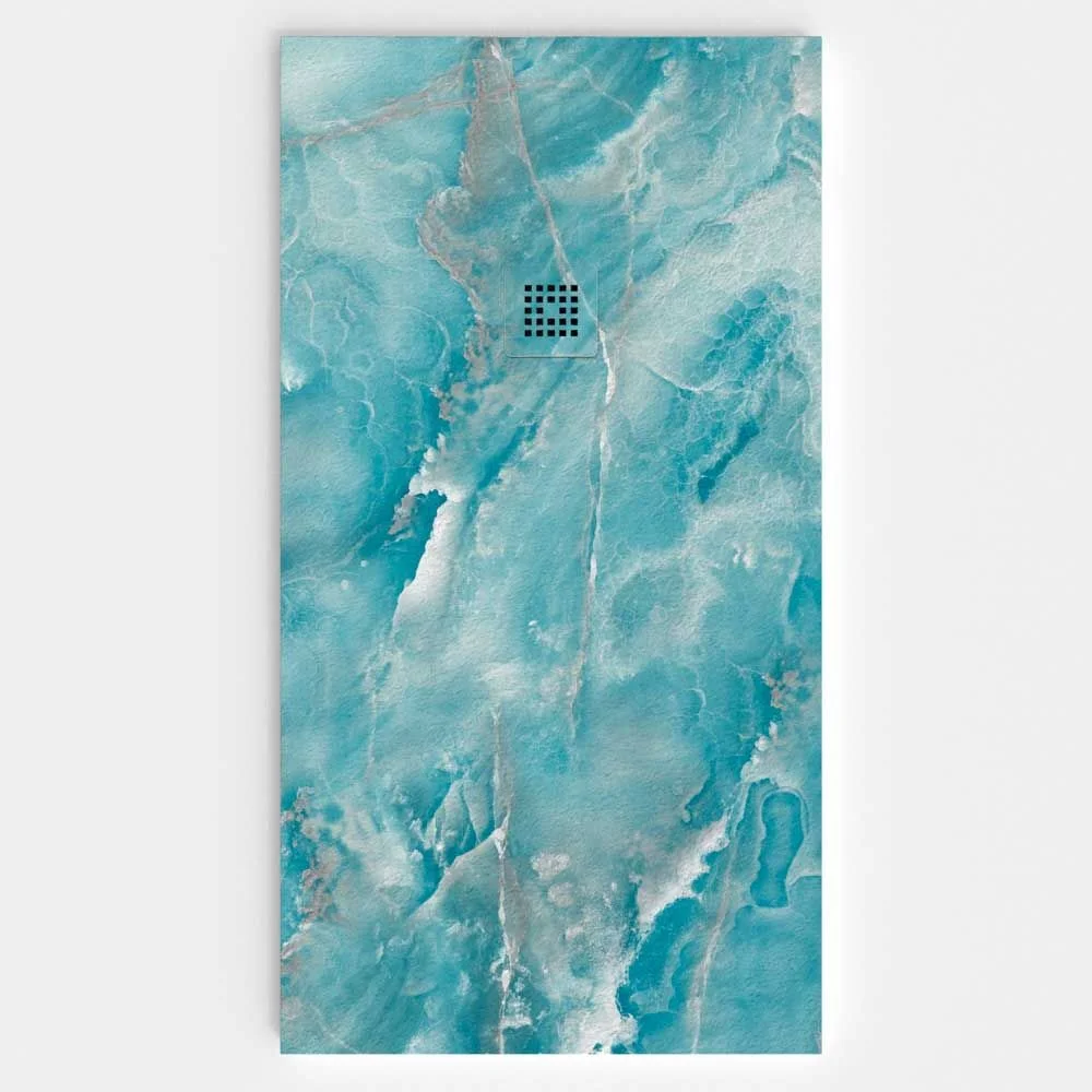 Base de duche em resina com textura de ardósia. Efeito mármore Rafaello - moderno STONE 3D antiderrapante