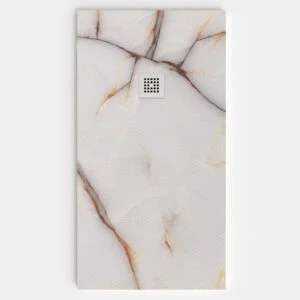 Base de duche em resina com textura de ardósia. Efeito mármore Reale - moderno STONE 3D antiderrapante