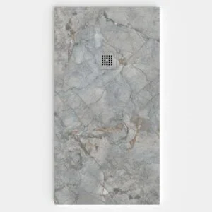 Base de duche em resina com textura de ardósia. Efeito mármore Sierra - moderno STONE 3D antiderrapante