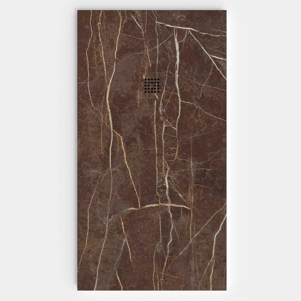 Base de duche em resina com textura de ardósia. Efeito mármore Tranco - moderno STONE 3D antiderrapante