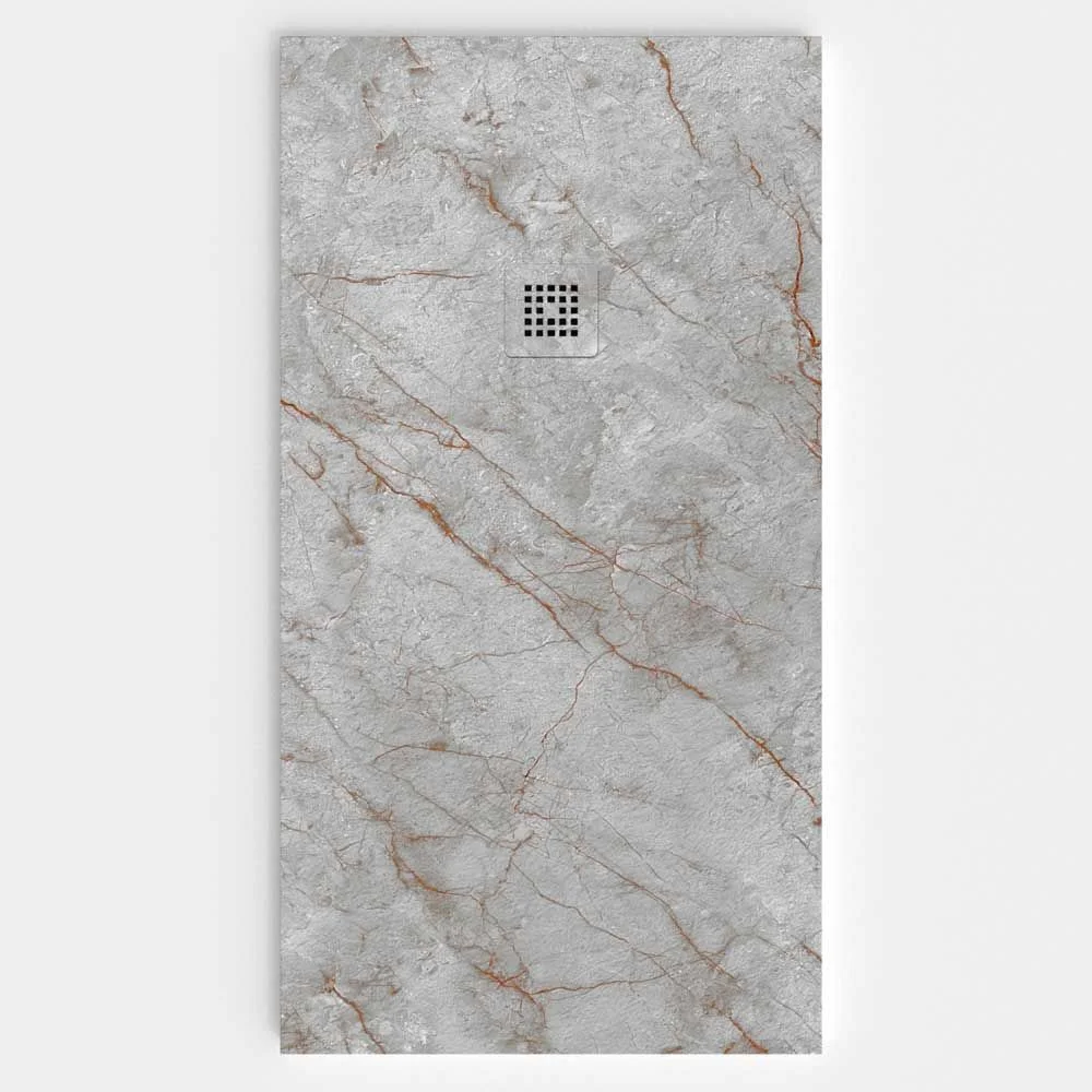 Base de duche em resina com textura de ardósia. Efeito mármore Zara - moderno STONE 3D antiderrapante