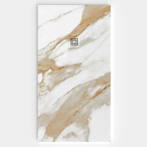 Base de duche em resina com textura de ardósia. Efeito mármore Zares - moderno STONE 3D antiderrapante