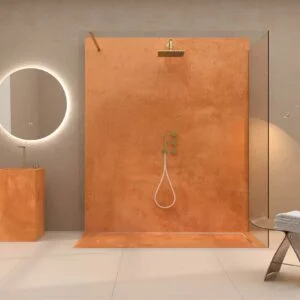 Painel de revestimento de paredes de casas de banho MSCOMPACT efeito cimento COBRE