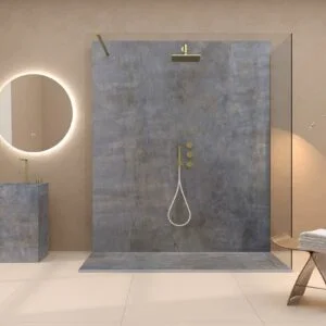 Painel de revestimento de paredes de casas de banho MSCOMPACT efeito cimento SILA