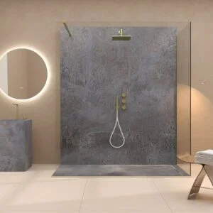 Painel de revestimento de paredes de casas de banho MSCOMPACT efeito cimento LINOS