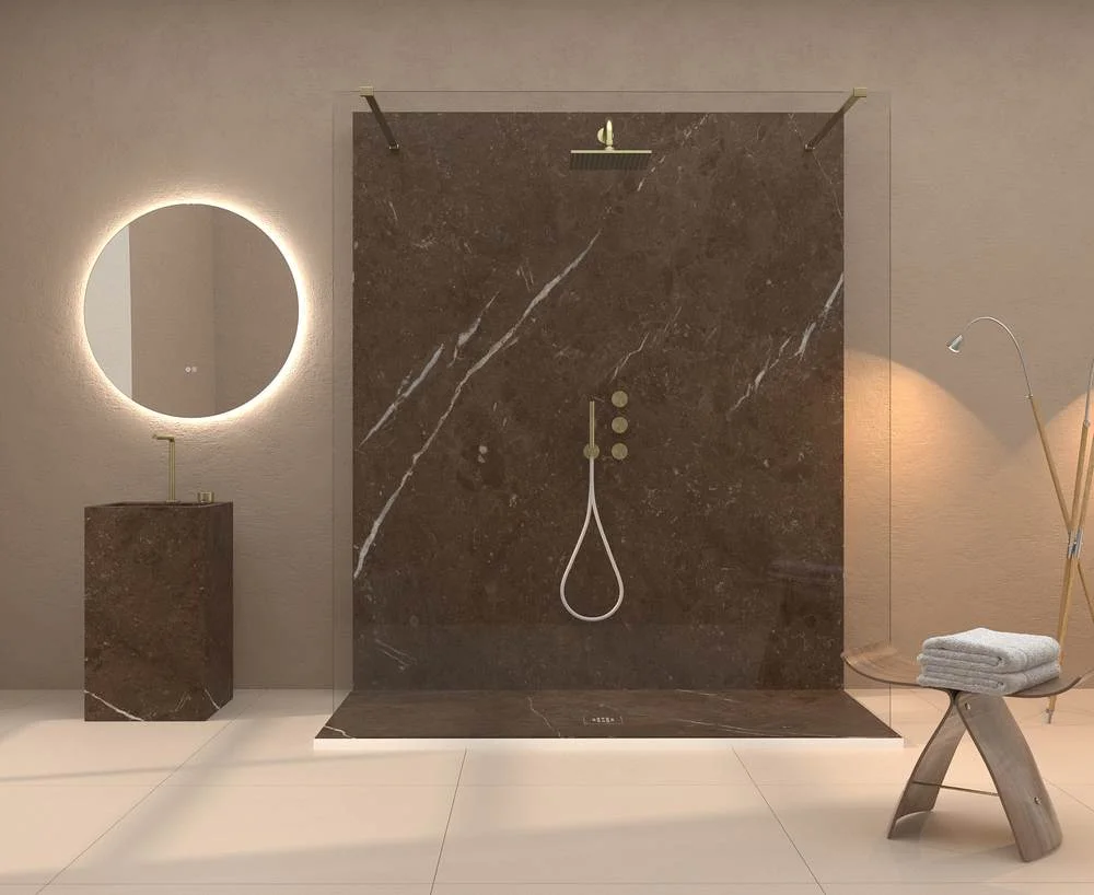 Painel de revestimento de paredes de casas de banho MSCOMPACT efeito mármore DARK - Image 2