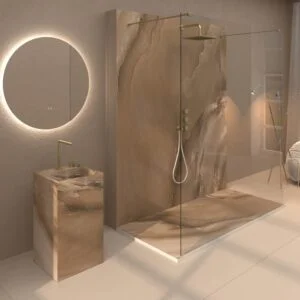 Painel de revestimento de paredes de casas de banho MSCOMPACT efeito mármore DONATELLO
