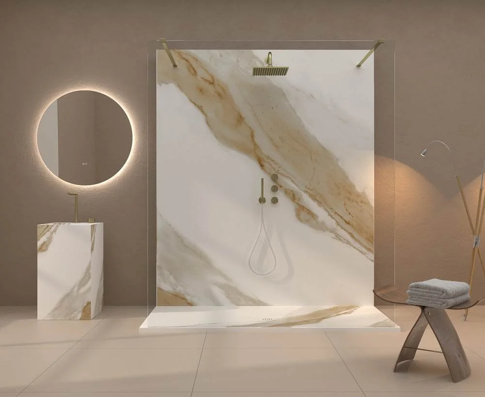Painel de revestimento de paredes de casas de banho MSCOMPACT efeito mármore PIETRA - Image 2