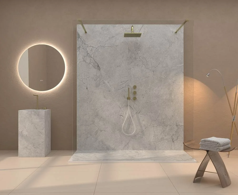 Painel de revestimento de paredes de casas de banho MSCOMPACT efeito mármore RAIN - Image 2