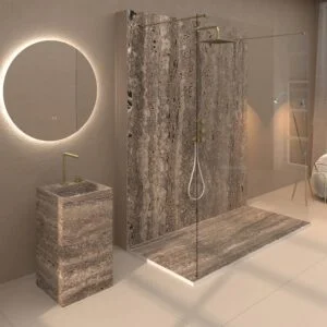 Painel de revestimento de paredes de casas de banho MSCOMPACT efeito mármore VOLAKA