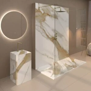 Painel de revestimento de paredes de casas de banho MSCOMPACT efeito mármore ZARES