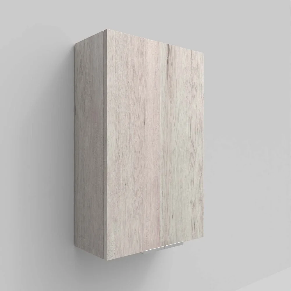 IBERIA coluna de casa de banho suspensa 2 portas 80 cm x 50 cm x 21 cm acabamento MOZART em carvalho