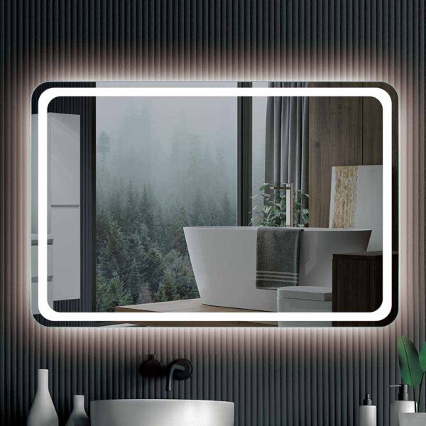 Espelho retangular CAROLA luz led perimetral