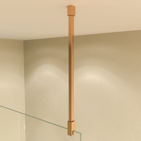 Resguardo de duche fixo ZEN Perfil de cobre - Vidro de 8 MM com tratamento anti-calcário incluído - Braço de fixação em aço inoxidável. extensível - Image 4