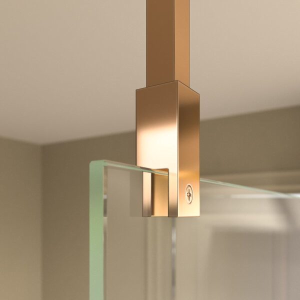Resguardo de duche fixo ZEN Perfil de cobre - Vidro de 8 MM com tratamento anti-calcário incluído - Braço de fixação em aço inoxidável. extensível - Image 3