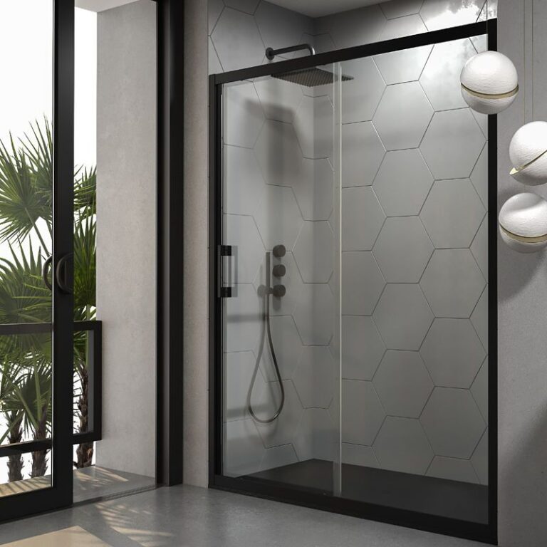 Rectangular Flare Painel de duche rectangular FLARE abertura angular 2 fixas-2 portas de ...