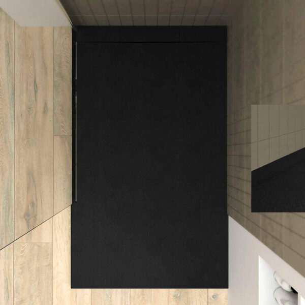 Plato ducha PLASTER preto – colores a elegir – textura pizarra – antibacteriano y antideslizante. Rejilla oculta