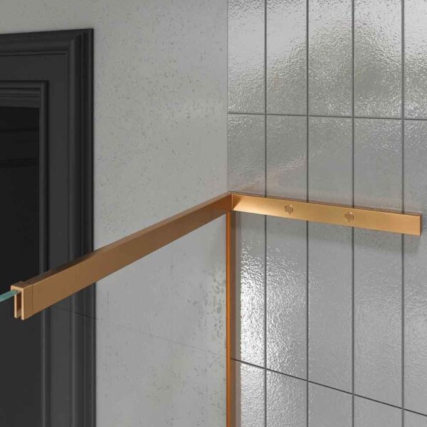 Divisória de duche fixa ZEN sem braço de segurança - Vidro 8 MM com tratamento anti-calcário incluído COBRE MATE - Image 3