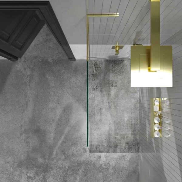 Divisória de duche fixa ZEN sem braço de segurança - vidro 8 MM com tratamento anti-calcário incluído GOLD MATE - Image 2