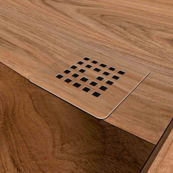 Base de duche em resina com efeito madeira Elm com textura de ardósia - antiderrapante STONE 3D moderna - Image 3