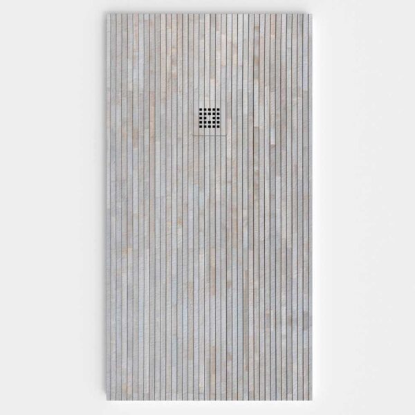 Base de duche em resina com efeito madeira Larch com textura de ardósia - antiderrapante STONE 3D moderna