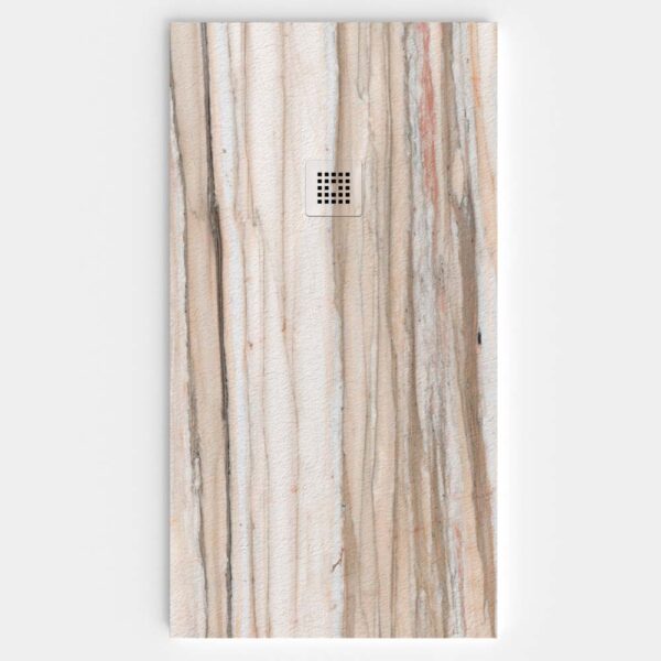Base de duche em resina com efeito madeira Mahogany com textura de ardósia - antiderrapante STONE 3D moderna