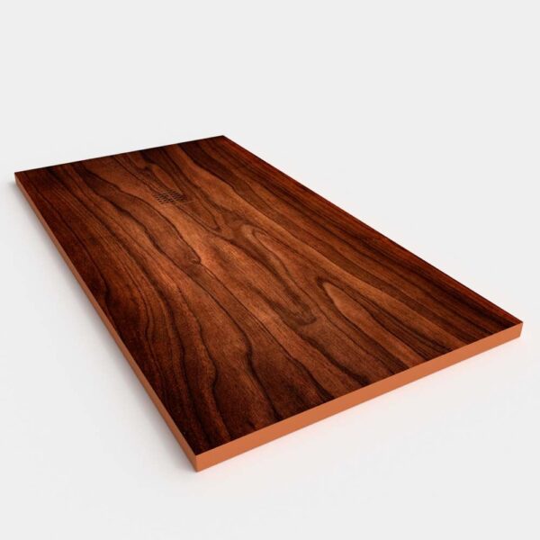 Base de duche em resina com efeito madeira Padauk com textura de ardósia - antiderrapante STONE 3D moderna - Image 2