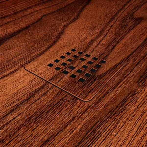 Base de duche em resina com efeito madeira Padauk com textura de ardósia - antiderrapante STONE 3D moderna - Image 3