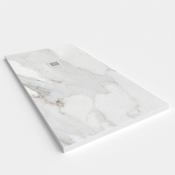 Base de duche em resina com textura de ardósia. Efeito mármore Arabescato - moderno STONE 3D antiderrapante - Image 2