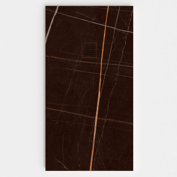 Base de duche em resina com textura de ardósia. Efeito mármore Brown - moderno STONE 3D antiderrapante
