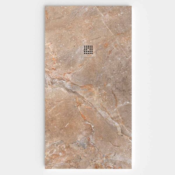 Base de duche em resina com textura de ardósia. Efeito mármore Coralito - moderno STONE 3D antiderrapante