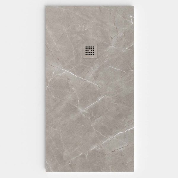 Base de duche em resina com textura de ardósia. Efeito mármore Grigio - moderno STONE 3D antiderrapante