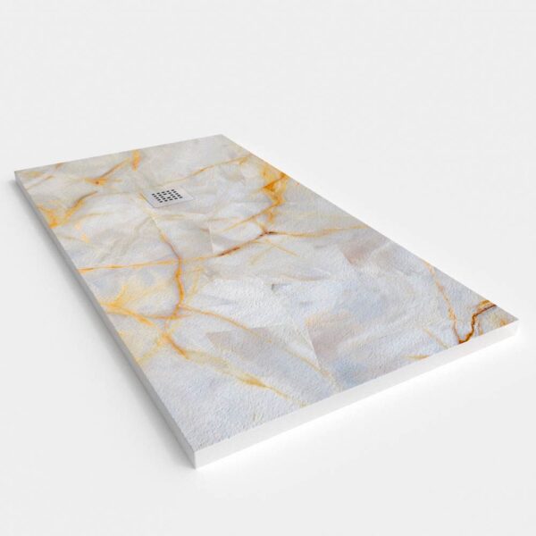 Base de duche em resina com textura de ardósia. Efeito mármore Lux - moderno STONE 3D antiderrapante - Image 2