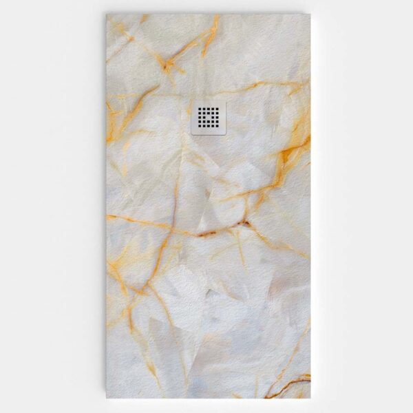 Base de duche em resina com textura de ardósia. Efeito mármore Lux - moderno STONE 3D antiderrapante