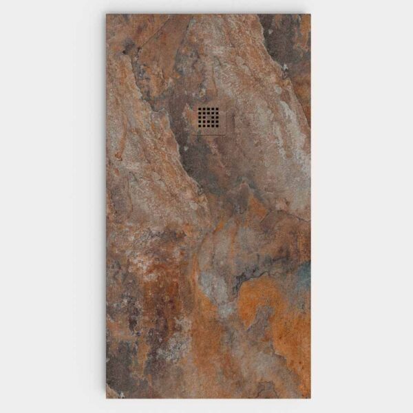 Base de duche em resina com textura de ardósia. Efeito mármore Razzo - moderno STONE 3D antiderrapante