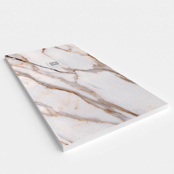 Base de duche em resina com textura de ardósia. Efeito mármore Santa - moderno STONE 3D antiderrapante - Image 2
