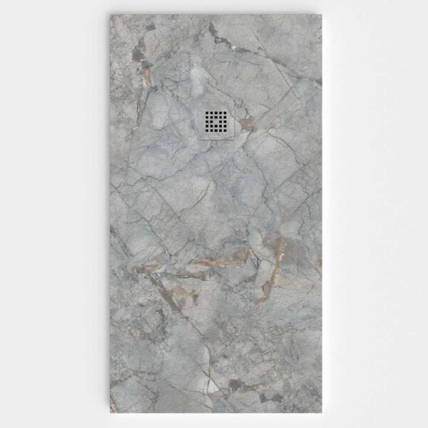 Base de duche em resina com textura de ardósia. Efeito mármore Sierra - moderno STONE 3D antiderrapante