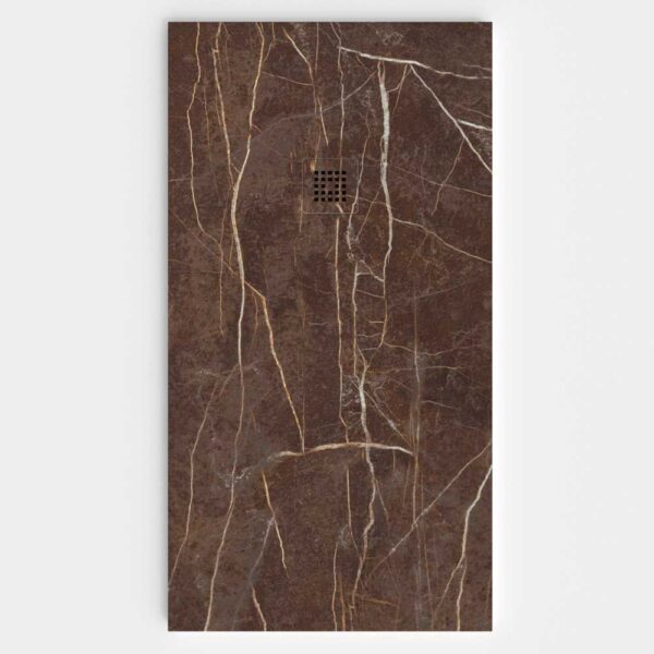Base de duche em resina com textura de ardósia. Efeito mármore Tranco - moderno STONE 3D antiderrapante