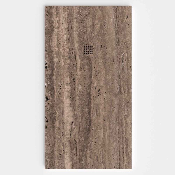 Base de duche em resina com textura de ardósia. Efeito mármore Volaka - moderno STONE 3D antiderrapante