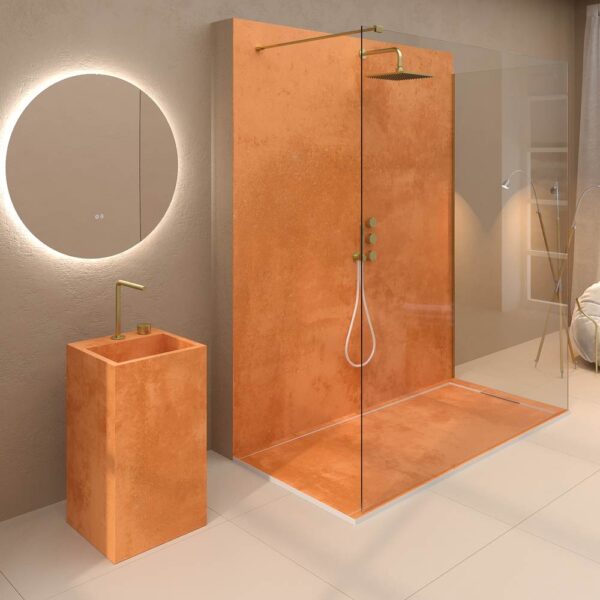 Painel de revestimento de paredes de casas de banho MSCOMPACT efeito cimento COBRE - Image 2