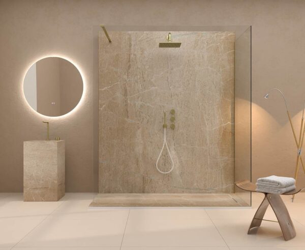 Painel de revestimento de paredes de casas de banho MSCOMPACT efeito cimento DERA