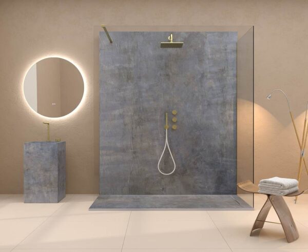Painel de revestimento de paredes de casas de banho MSCOMPACT efeito cimento SILA