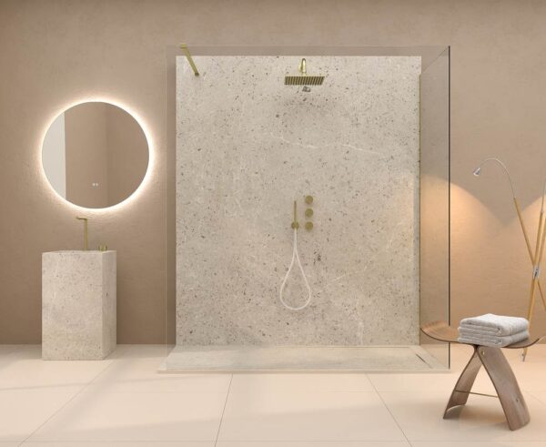 Painel de revestimento de paredes de casas de banho MSCOMPACT efeito cimento SLATE