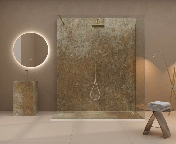 Painel de revestimento de paredes de casas de banho MSCOMPACT efeito cimento TIRA